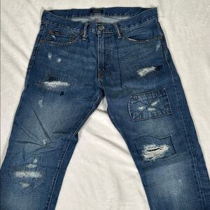 Ralph Lauren Classic Blue Distressed Denim Jeans